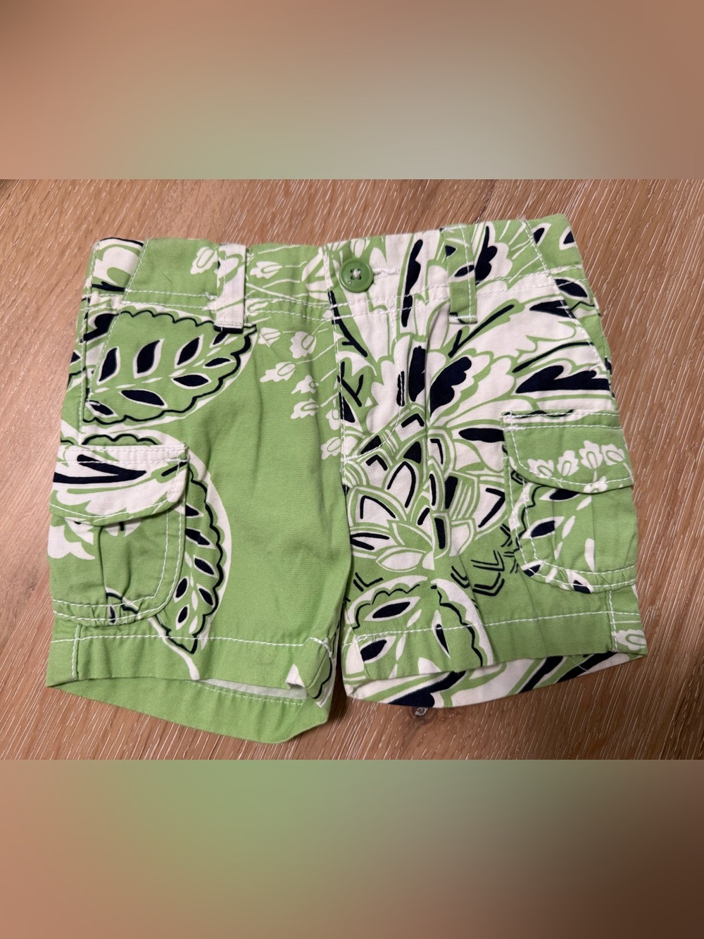 GAP Green and White Floral Print Kids Shorts